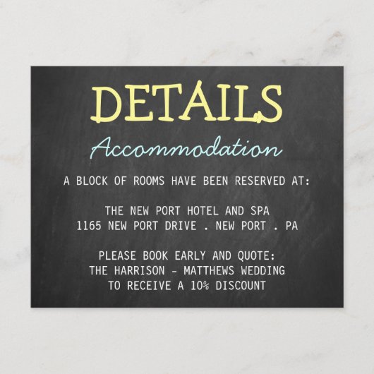 Moderne Karton-Karten für Hochzeitsszenografie Begleitkarte (Vorderseite)