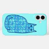 Moderne Katze, Aqua und Navy Blue aus dem Mittelal Case-Mate iPhone Hülle (Rückseite (Horizontal))