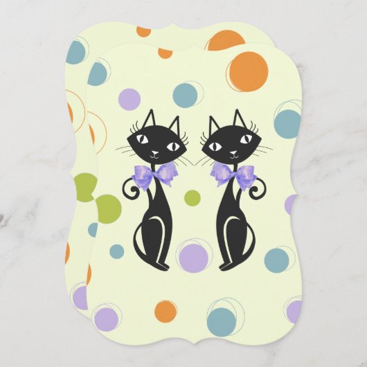 Moderne Katze aus dem Mittelalter Einladung (Vorne/Hinten)