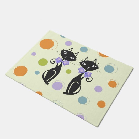 Moderne Katze aus dem Mittelalter Fußmatte (Schrägansicht)