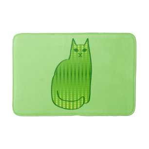Moderne Katze aus dem Mittelalter, Limon und grün Badematte