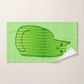 Moderne Katze aus dem Mittelalter, Limon und grün Badhandtuch Set (Handtuch)