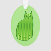 Moderne Katze aus dem Mittelalter, Limon und grün Ornament (Rückseite)