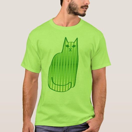 Moderne Katze aus dem Mittelalter, Limon und grün T-Shirt (Vorderseite)