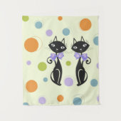 Moderne Katze aus dem Mittelalter Wandteppich (Vorderseite)