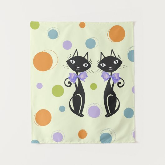 Moderne Katze aus dem Mittelalter Wandteppich (Vorderseite)