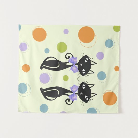 Moderne Katze aus dem Mittelalter Wandteppich (Vorderseite (Horizontal))