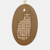 Moderne Katze, Beige und hellbraun aus dem Mittela Keramik Ornament (Links)