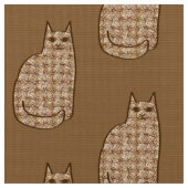 Moderne Katze, Beige und hellbraun aus dem Mittela Stoff (Nahaufnahme)