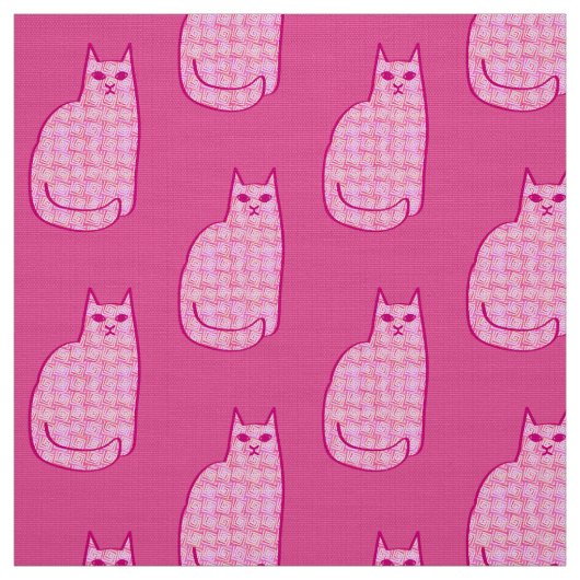 Moderne Katze, Fuchsia und helles Rosa aus dem Mit Stoff (Muster)