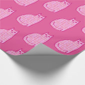 Moderne Katze, Fuchsia und hellrosa aus dem Mittel Geschenkpapier (Ecke)