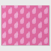 Moderne Katze, Fuchsia und hellrosa aus dem Mittel Geschenkpapier (Flach)