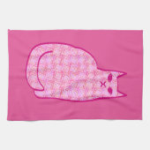 Moderne Katze, Fuchsia und hellrosa aus dem Mittel Handtuch (Horizontal)
