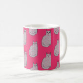 Moderne Katze, Fuchsia und hellrosa aus dem Mittel Kaffeetasse (VorderseiteRechts)