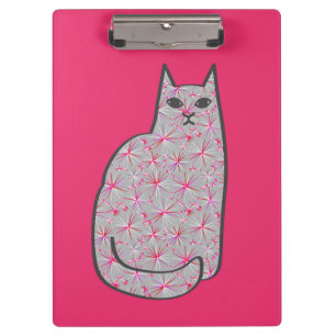 Moderne Katze, Fuchsia und hellrosa aus dem Mittel Klemmbrett