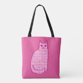 Moderne Katze, Fuchsia und hellrosa aus dem Mittel Tasche (Rückseite)