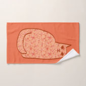Moderne Katze, Korallenorange und Weiß des Mittelj Badhandtuch Set (Handtuch)