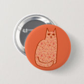 Moderne Katze, Korallenorange und Weiß des Mittelj Button (Vorne & Hinten)
