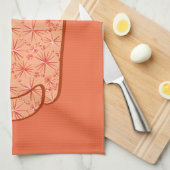 Moderne Katze, Korallenorange und Weiß des Mittelj Handtuch (Viertel Falte)