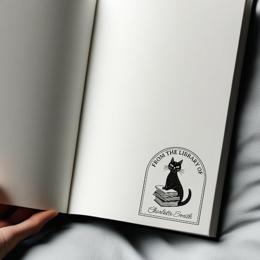Moderne Katze, maßgeschneidertes Buchzeichen Gummistempel