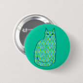 Moderne Katze, Minze und Limette Button (Vorne & Hinten)