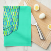 Moderne Katze, Minze und Limette Geschirrtuch (Viertel Falte)