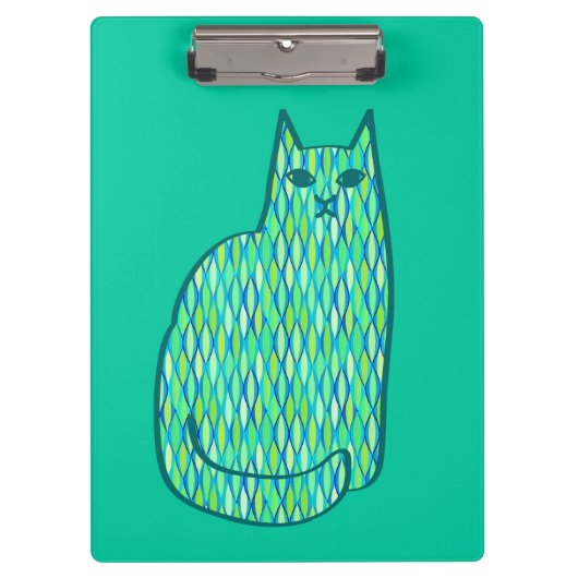 Moderne Katze, Minze und Limette Klemmbrett (Vorderseite)
