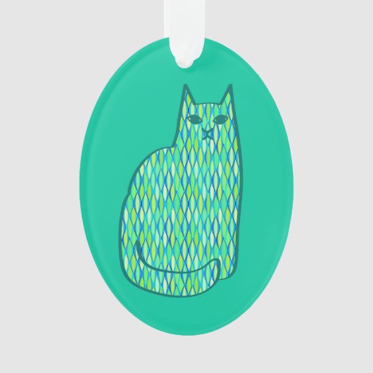 Moderne Katze, Minze und Limette Ornament (Vorderseite)