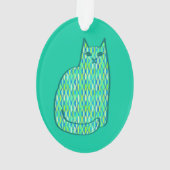 Moderne Katze, Minze und Limette Ornament (Rückseite)