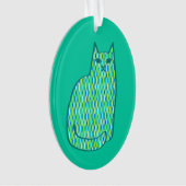 Moderne Katze, Minze und Limette Ornament (Vorderseite)