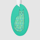 Moderne Katze, Minze und Limette Ornament (Vorderseite)