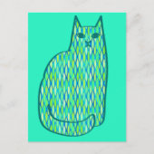 Moderne Katze, Minze und Limette Postkarte (Vorderseite)