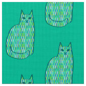 Moderne Katze, Minze und Limette Stoff (Nahaufnahme)
