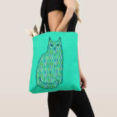 Moderne Katze, Minze und Limette Tasche (Von Nahem)