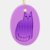 Moderne Katze, Orchid und Lila Keramik Ornament (Hinten)