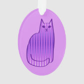 Moderne Katze, Orchid und Lila Ornament (Rückseite)