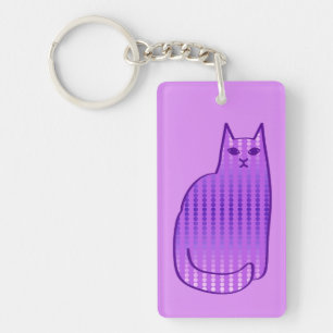 Moderne Katze, Orchid und Lila Schlüsselanhänger