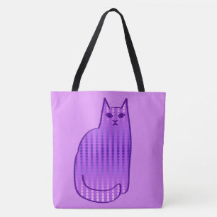 Moderne Katze, Orchid und Lila Tasche