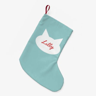 Moderne Katze Personalisiert Weihnachtsmann Strump Kleiner Weihnachtsstrumpf