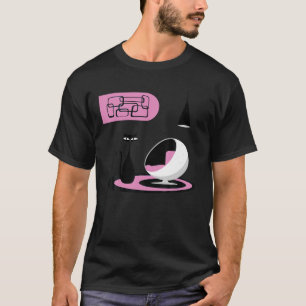 Moderne Katze und Retro Ball Stuhl T Shir T-Shirt