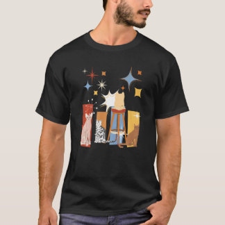 Moderne Katzen aus der Mitte der 50er Jahre Vintag T-Shirt