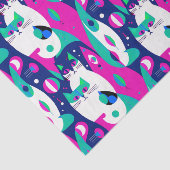 Moderne Katzen aus der Mitte des Jahrhunderts auf Seidenpapier (Ausschnitt)