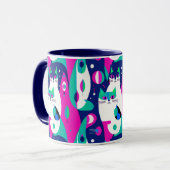 Moderne Katzen aus der Mitte des Jahrhunderts auf Tasse (Vorderseite Links)