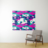 Moderne Katzen aus der Mitte des Jahrhunderts auf Wandteppich (Beispiel (Horizontal))