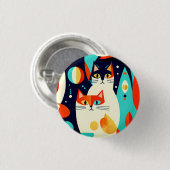 Moderne Katzen aus der Mitte des Jahrhunderts mit Button (Vorne & Hinten)