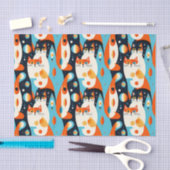 Moderne Katzen aus der Mitte des Jahrhunderts mit Seidenpapier (Handwerk)