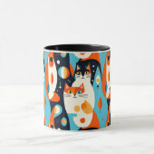 Moderne Katzen aus der Mitte des Jahrhunderts mit Tasse (Zentrum)