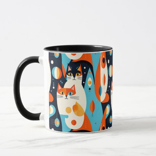 Moderne Katzen aus der Mitte des Jahrhunderts mit  Tasse (Links)