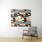 Moderne Katzen aus der Mitte des Jahrhunderts mit Wandteppich (Beispiel (Horizontal))