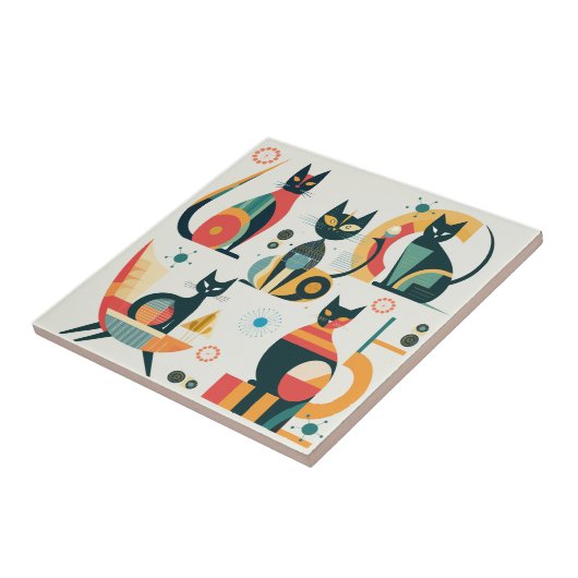 Moderne Katzen des Mittelalters Fliese (Seite)